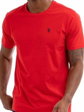 U.S. Polo Assn. Men’s Red Short Sleeve Crew Neck Tee with Navy Pony